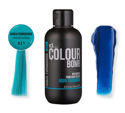 Colour Bomb - 821 Morski Turkus 250ml - odżywka koloryzująca z keratyną i wit.B5