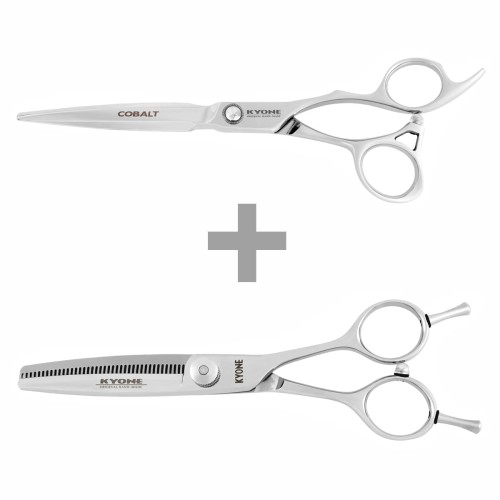 Kyone zestaw nożyczki1710 5,5" + degażówki E45T 6,0"