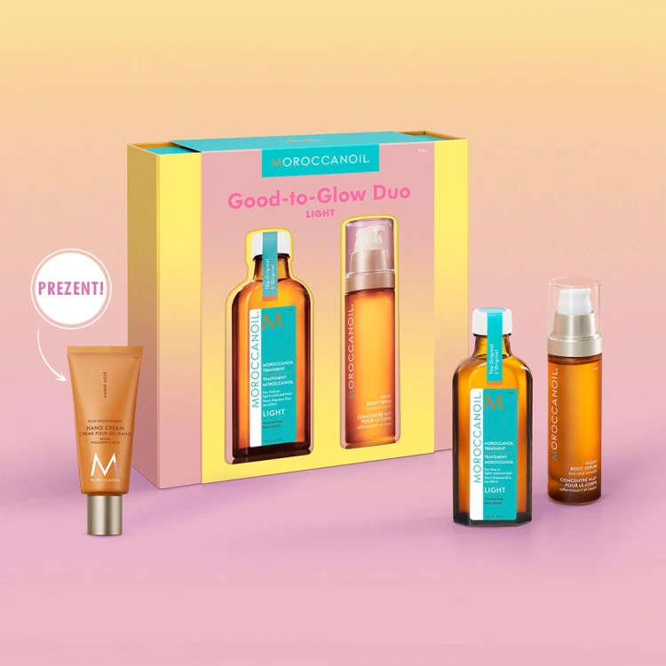 Zestaw Moroccanoil Good to Glow Light + 2 x Krem do rąk Ambre Noir 40 ml GRATIS